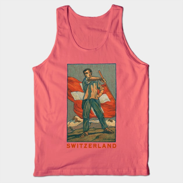 Switzerland Vintage Patriotic Tank Top by MatchbookGraphics